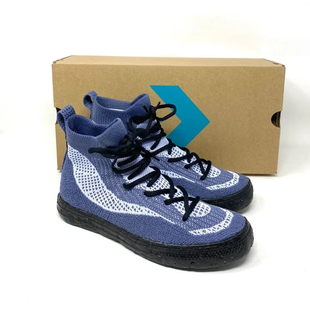 💖MEGA SALE💖Converse Ctas Crater Black Blue White High Women Shoe Knit 172032C
